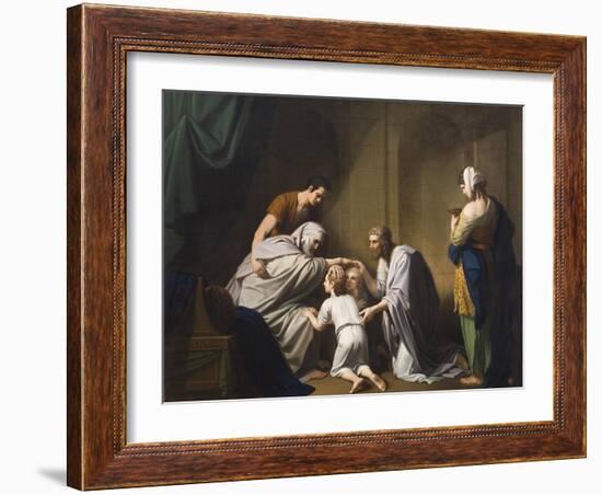 Jacob Blessing Ephraim and Manasseh, 1766-68-Benjamin West-Framed Giclee Print