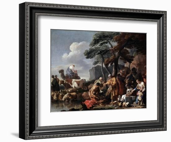 Jacob Burying the Strange Gods under the Oak by Shechem, 17th Century-Sébastien Bourdon-Framed Giclee Print