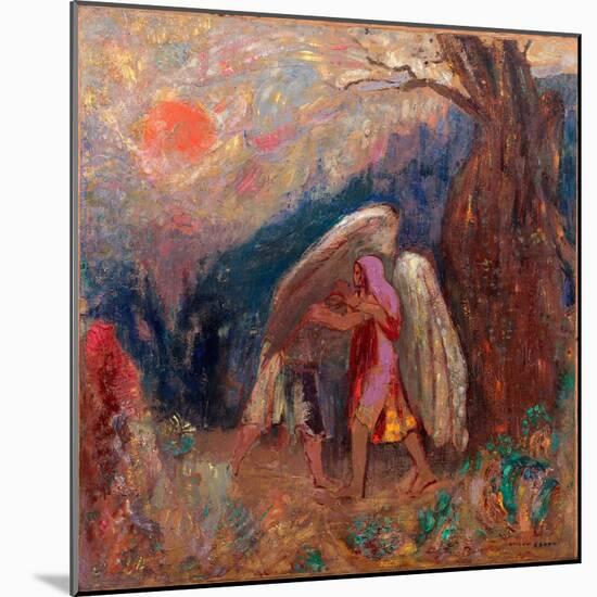 Jacob Et L'ange. Peinture De Odilon Redon (1840-1916), Huile Sur Toile, Vers 1907. Art Francais, 20-Odilon Redon-Mounted Giclee Print