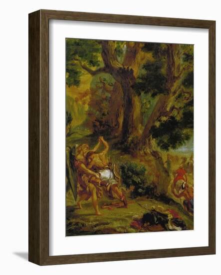 Jacob Fighting the Angel-Eugene Delacroix-Framed Giclee Print