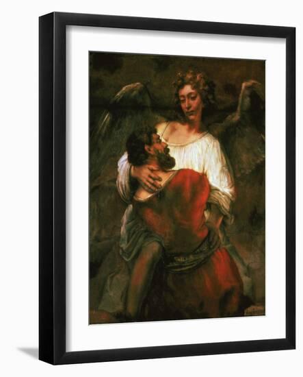 Jacob Fights the Angel, 1660-Rembrandt van Rijn-Framed Giclee Print