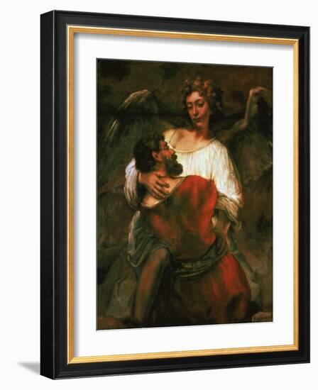 Jacob Fights the Angel, 1660-Rembrandt van Rijn-Framed Giclee Print