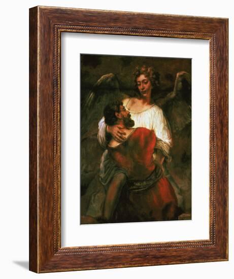 Jacob Fights the Angel, 1660-Rembrandt van Rijn-Framed Giclee Print