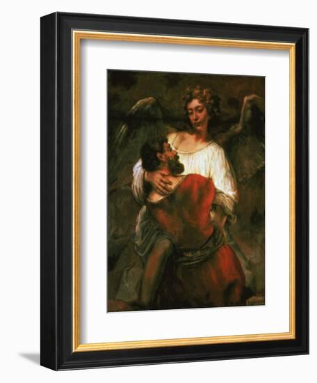 Jacob Fights the Angel, 1660-Rembrandt van Rijn-Framed Giclee Print