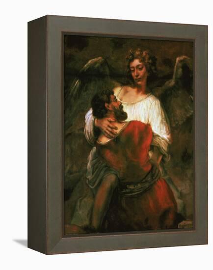 Jacob Fights the Angel, 1660-Rembrandt van Rijn-Framed Premier Image Canvas