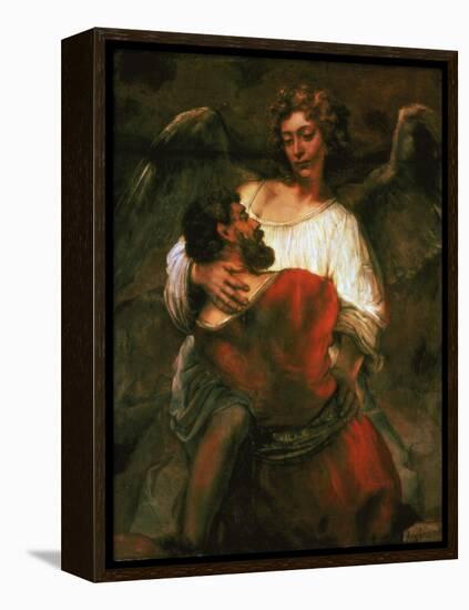 Jacob Fights the Angel, 1660-Rembrandt van Rijn-Framed Premier Image Canvas