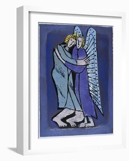 Jacob Fights with the Angel-Leslie Xuereb-Framed Giclee Print