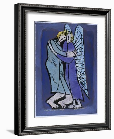 Jacob Fights with the Angel-Leslie Xuereb-Framed Giclee Print