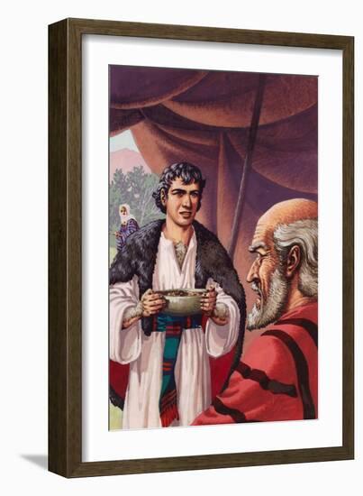 Jacob, in Disguise, Bringing a Dish of Hot Deer's Meet to His Father Isaac-Pat Nicolle-Framed Giclee Print