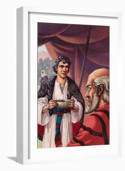 Jacob, in Disguise, Bringing a Dish of Hot Deer's Meet to His Father Isaac-Pat Nicolle-Framed Giclee Print