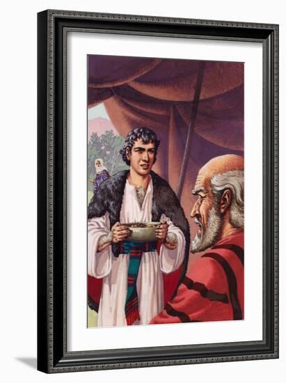 Jacob, in Disguise, Bringing a Dish of Hot Deer's Meet to His Father Isaac-Pat Nicolle-Framed Giclee Print