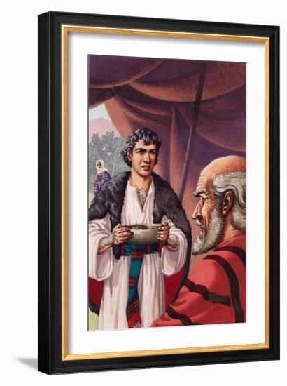 Jacob, in Disguise, Bringing a Dish of Hot Deer's Meet to His Father Isaac-Pat Nicolle-Framed Giclee Print