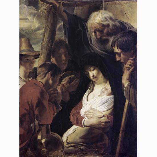 Premium Giclee Print: Adoration of the Shepherds by Jacob Jordaens: 24x18in
