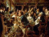 The Feast of the Bean King, Ca 1640-1645-Jacob Jordaens-Giclee Print