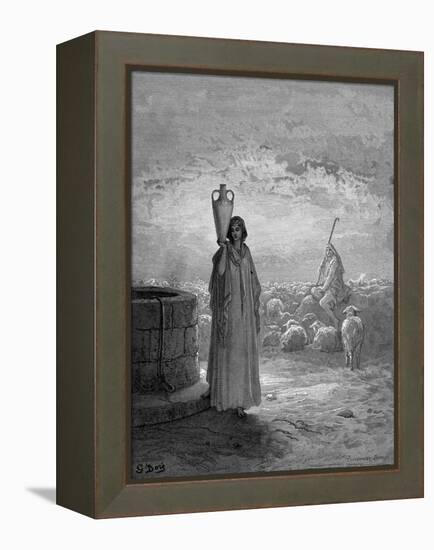 Jacob, Keeping Laban's Flocks, Sees Rachel at the Well, 1866-Gustave Doré-Framed Premier Image Canvas