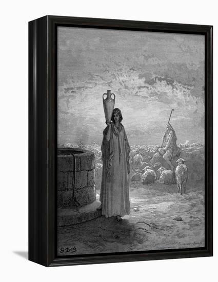 Jacob, Keeping Laban's Flocks, Sees Rachel at the Well, 1866-Gustave Doré-Framed Premier Image Canvas