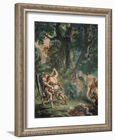 Jacob luttant avec l'Ange-Eugene Delacroix-Framed Giclee Print