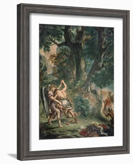 Jacob luttant avec l'Ange-Eugene Delacroix-Framed Giclee Print