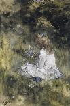 A Girl With Flowers On The Grass-Jacob Maris-Giclee Print