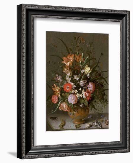 Jacob Marrel, Flowers in a vase-Dutch Florals-Framed Art Print