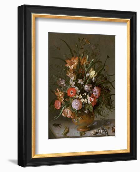 Jacob Marrel, Flowers in a vase-Dutch Florals-Framed Art Print