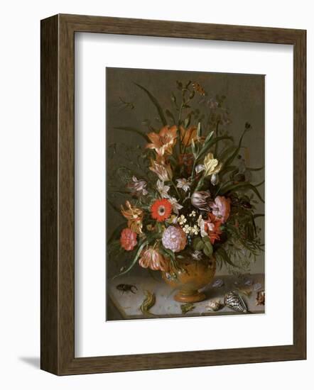 Jacob Marrel, Flowers in a vase-Dutch Florals-Framed Art Print