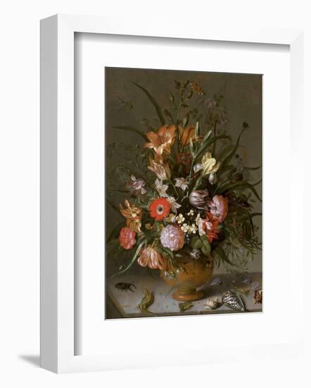 Jacob Marrel, Flowers in a vase-Dutch Florals-Framed Art Print