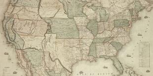 Map of North America, 1853 - Detail-Jacob Monk-Laminated Giclee Print