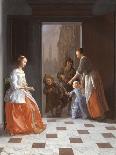 Street Musicians at the Door, 1665-Jacob Ochtervelt-Framed Giclee Print