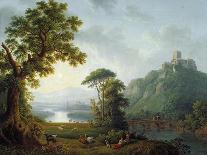 View of the Lake Albano with Castel Gandolfo, 1800-Jacob Philipp Hackert-Giclee Print