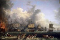 The Sinking of the Russian Battleship St. Evstafius in the Naval Battle of Chesma, 1771-Jacob Philipp Hackert-Giclee Print