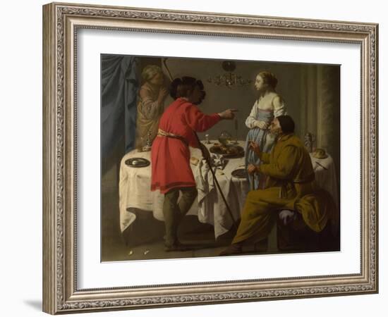 Jacob Reproaching Laban for Giving Him Leah in Place of Rachel, 1627-Hendrick Jansz Terbrugghen-Framed Giclee Print