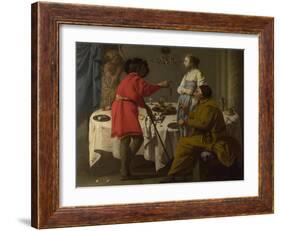 Jacob Reproaching Laban for Giving Him Leah in Place of Rachel, 1627-Hendrick Jansz Terbrugghen-Framed Giclee Print