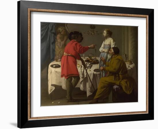 Jacob Reproaching Laban for Giving Him Leah in Place of Rachel, 1627-Hendrick Jansz Terbrugghen-Framed Giclee Print