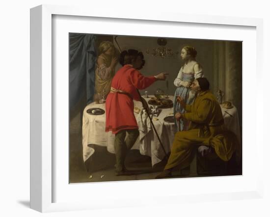 Jacob Reproaching Laban for Giving Him Leah in Place of Rachel, 1627-Hendrick Jansz Terbrugghen-Framed Giclee Print