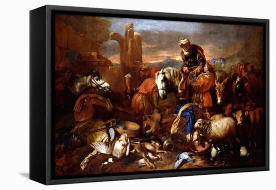 Jacob's Journey into Egypt-Giovanni Benedetto Castiglione-Framed Premier Image Canvas