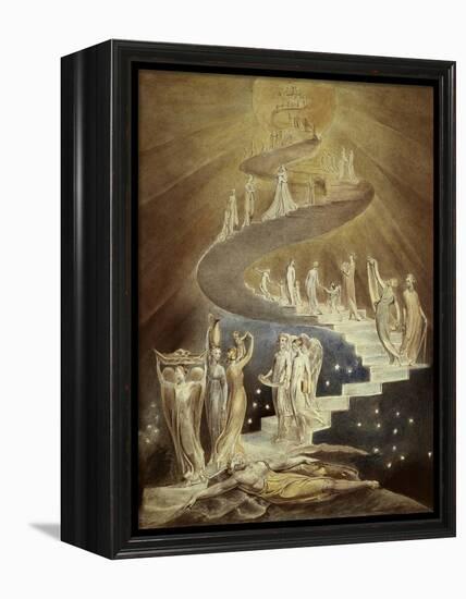 Jacob's Ladder-William Blake-Framed Premier Image Canvas