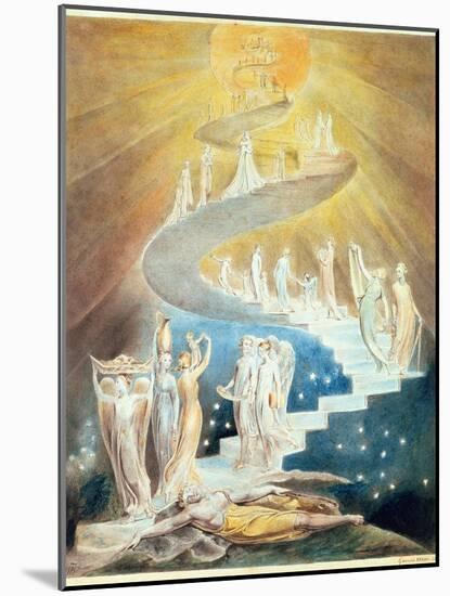 Jacob's Ladder-William Blake-Mounted Giclee Print