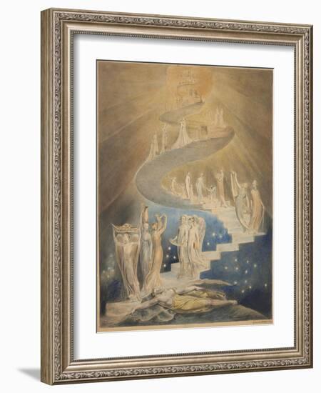 Jacob's Ladder-William Blake-Framed Art Print