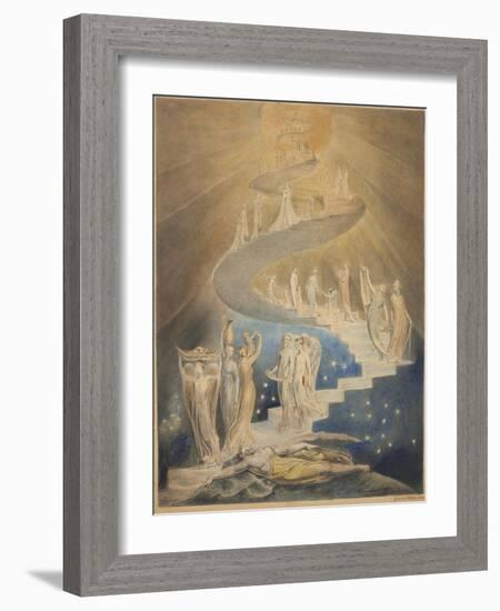 Jacob's Ladder-William Blake-Framed Art Print