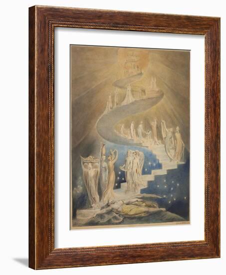 Jacob's Ladder-William Blake-Framed Art Print