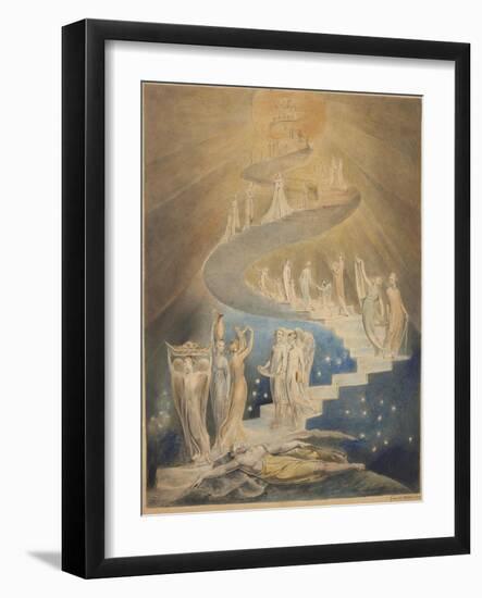 Jacob's Ladder-William Blake-Framed Art Print