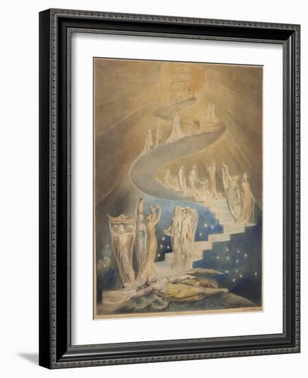 Jacob's Ladder-William Blake-Framed Art Print