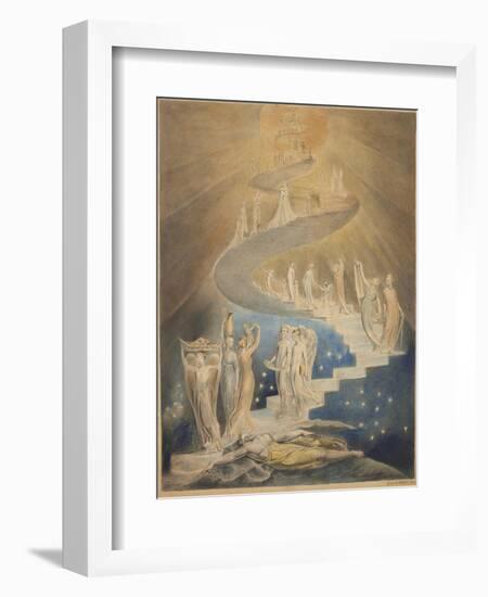 Jacob's Ladder-William Blake-Framed Art Print