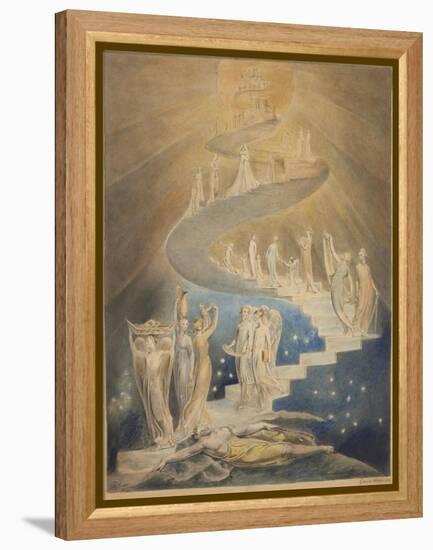 Jacob's Ladder-William Blake-Framed Stretched Canvas