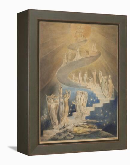 Jacob's Ladder-William Blake-Framed Stretched Canvas