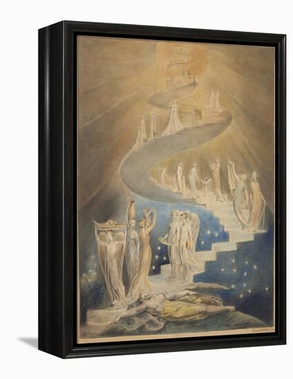 Jacob's Ladder-William Blake-Framed Stretched Canvas