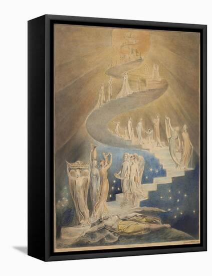 Jacob's Ladder-William Blake-Framed Stretched Canvas