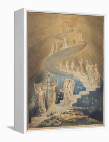 Jacob's Ladder-William Blake-Framed Stretched Canvas