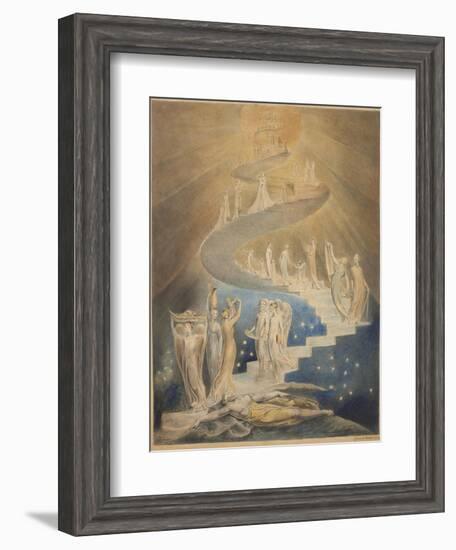 Jacob's Ladder-William Blake-Framed Art Print